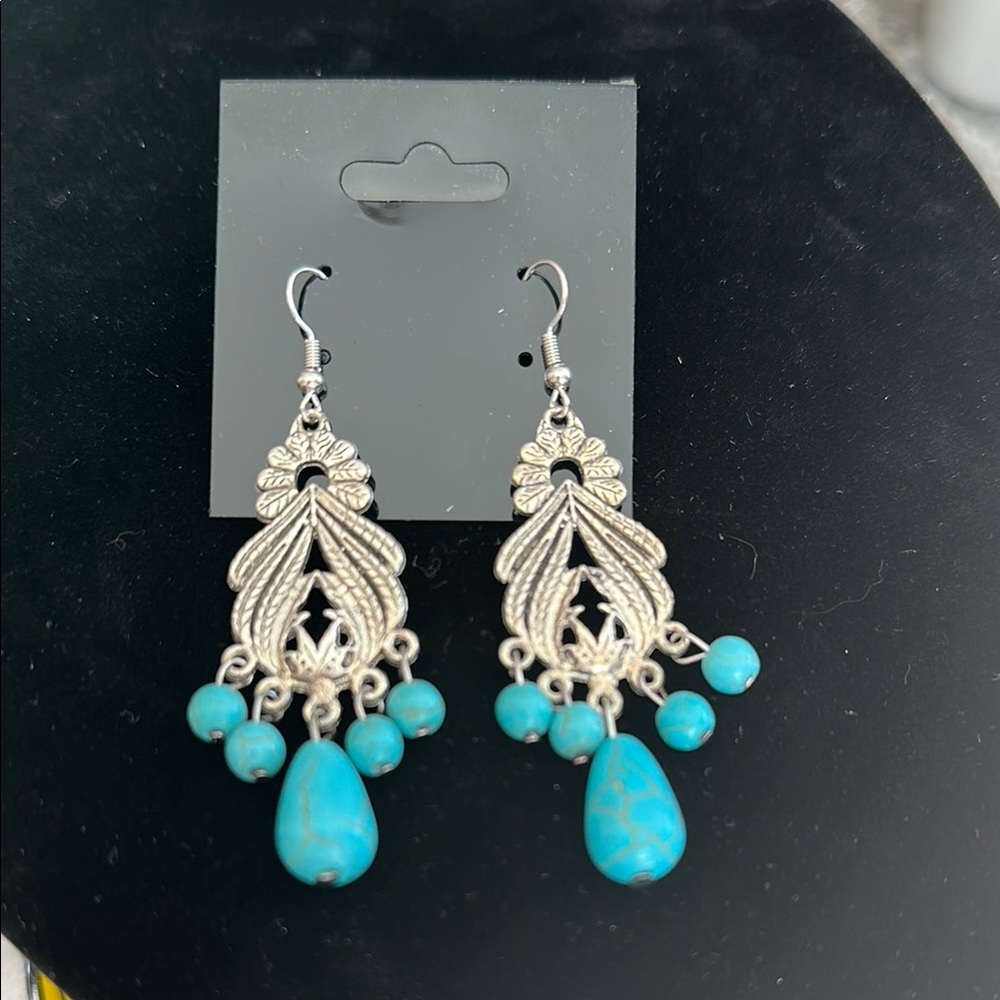 Vintage Inspired Silver and Turquoise Earrings